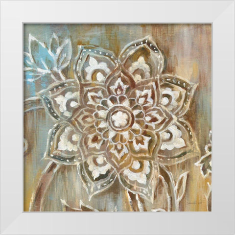 Henna II White Modern Wood Framed Art Print by Nai, Danhui