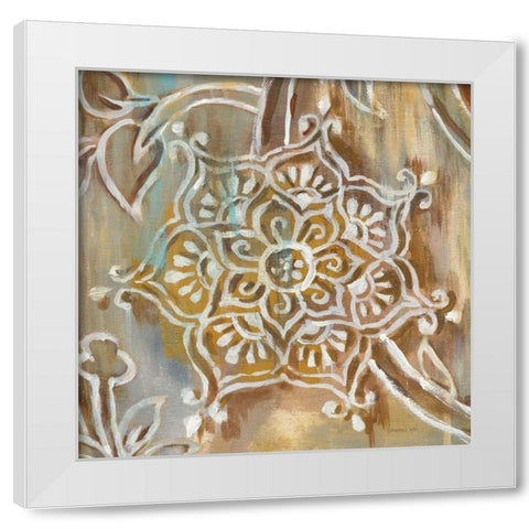 Henna III White Modern Wood Framed Art Print by Nai, Danhui