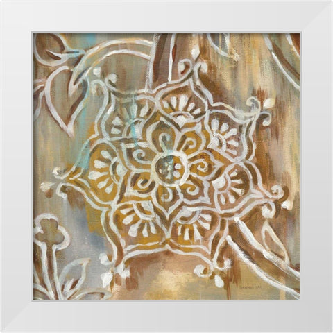 Henna III White Modern Wood Framed Art Print by Nai, Danhui