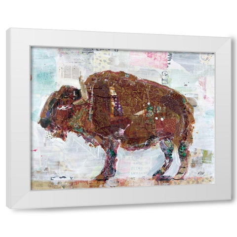 El Buffalo Brown Crop White Modern Wood Framed Art Print by Day, Kellie