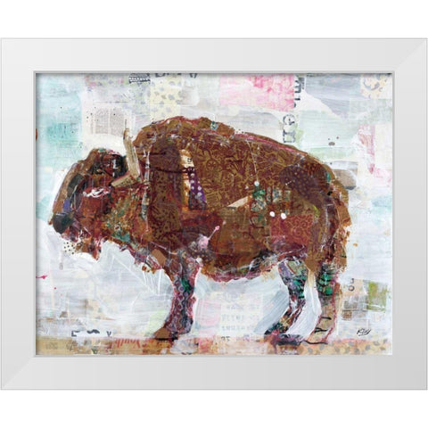 El Buffalo Brown Crop White Modern Wood Framed Art Print by Day, Kellie