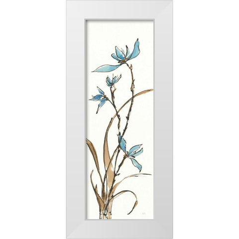 Spring Orchids I on White White Modern Wood Framed Art Print by Paschke, Chris