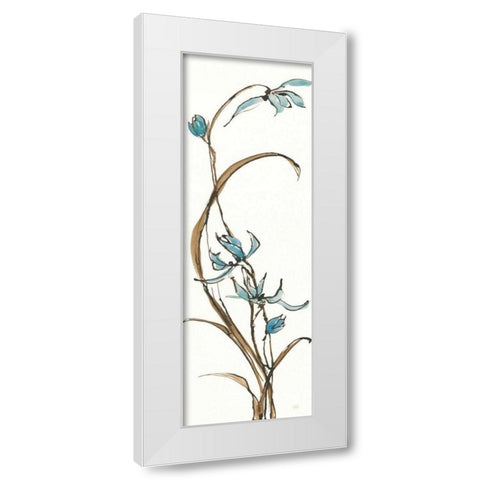 Spring Orchids II on White White Modern Wood Framed Art Print by Paschke, Chris