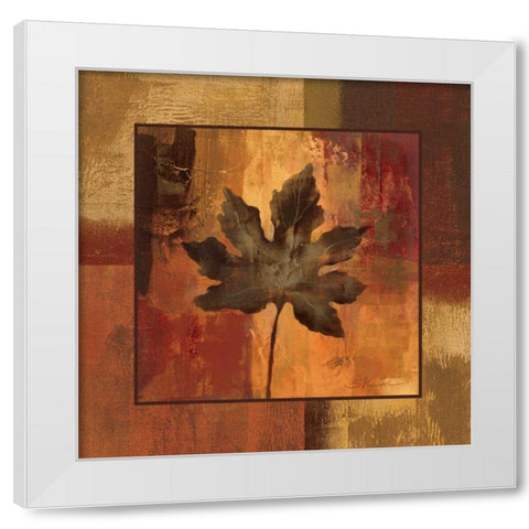 October Leaf I White Modern Wood Framed Art Print by Vassileva, Silvia