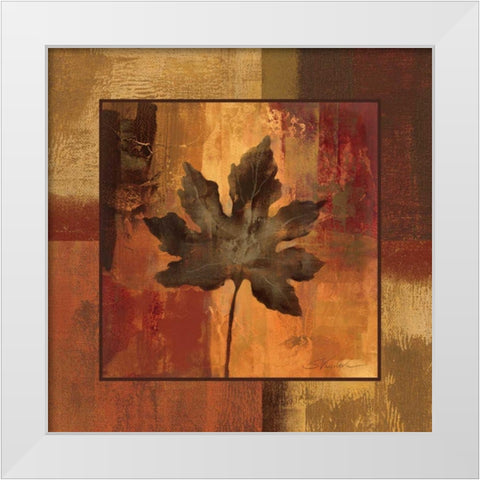October Leaf I White Modern Wood Framed Art Print by Vassileva, Silvia