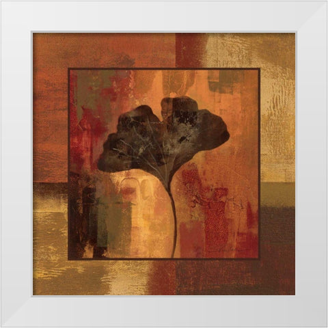 October Leaf II White Modern Wood Framed Art Print by Vassileva, Silvia