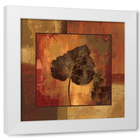 October Leaf III White Modern Wood Framed Art Print by Vassileva, Silvia
