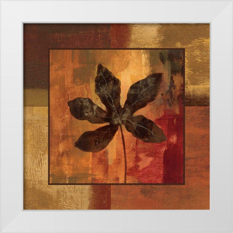 October Leaf IV White Modern Wood Framed Art Print by Vassileva, Silvia