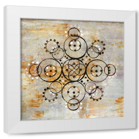 Saffron Mandala I Crop White Modern Wood Framed Art Print by Averinos, Melissa