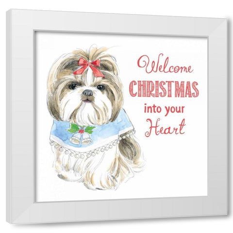 Glamour Pups Christmas II White Modern Wood Framed Art Print by Grove, Beth
