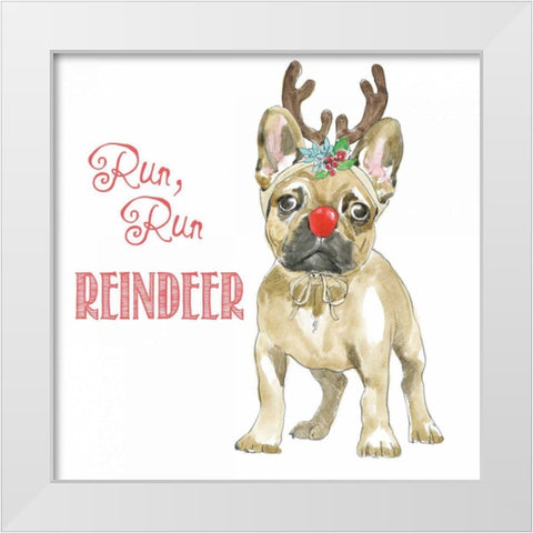 Glamour Pups Christmas V White Modern Wood Framed Art Print by Grove, Beth