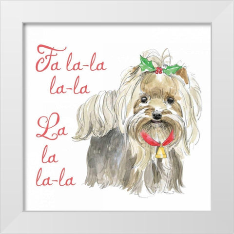 Glamour Pups Christmas VI White Modern Wood Framed Art Print by Grove, Beth