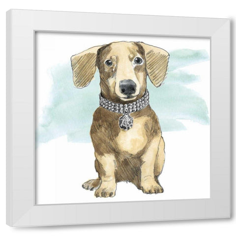 Glamour Pups IX White Modern Wood Framed Art Print by Grove, Beth