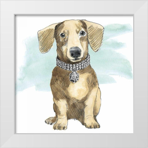 Glamour Pups IX White Modern Wood Framed Art Print by Grove, Beth