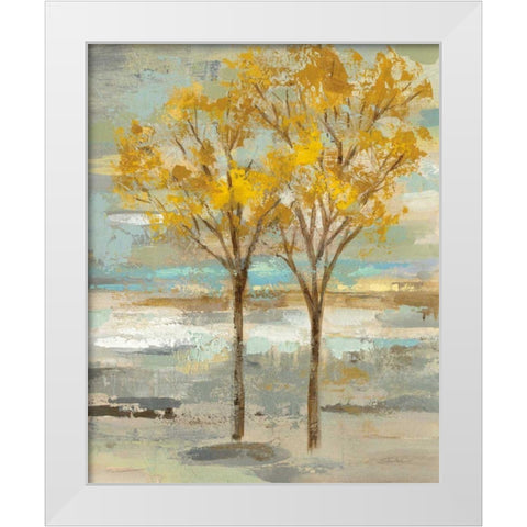 Golden Tree and Fog II White Modern Wood Framed Art Print by Vassileva, Silvia