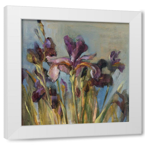 Spring Iris I White Modern Wood Framed Art Print by Nai, Danhui