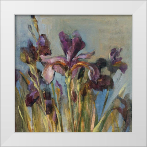 Spring Iris I White Modern Wood Framed Art Print by Nai, Danhui