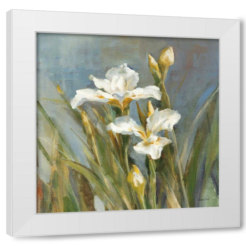 Spring Iris II White Modern Wood Framed Art Print by Nai, Danhui