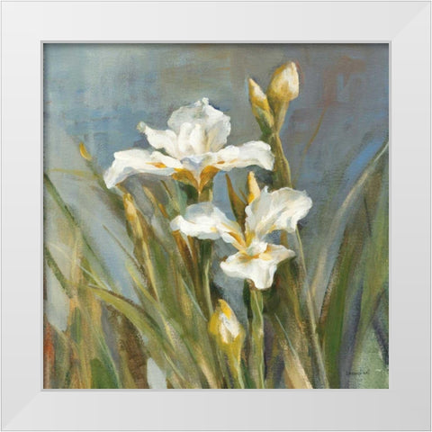 Spring Iris II White Modern Wood Framed Art Print by Nai, Danhui