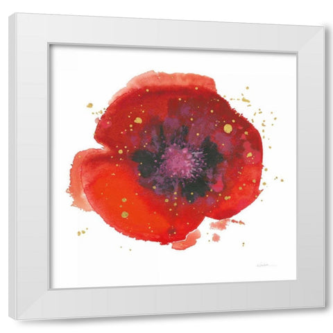 Splash V with Gold White Modern Wood Framed Art Print by Novak, Shirley