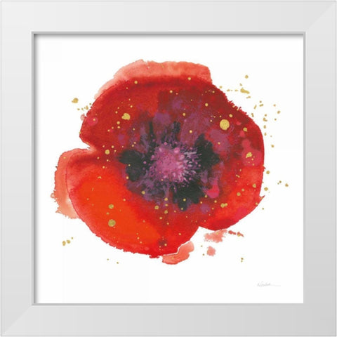 Splash V with Gold White Modern Wood Framed Art Print by Novak, Shirley