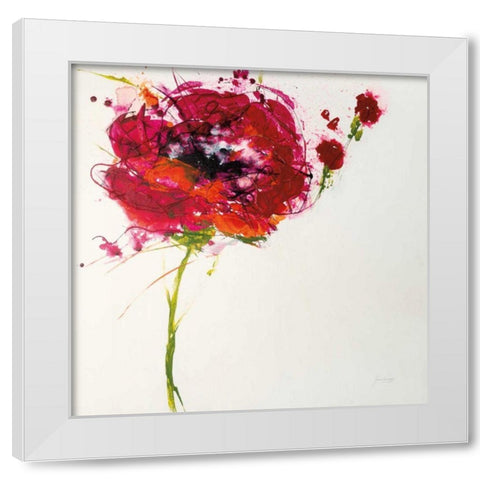 Poppy Master on White White Modern Wood Framed Art Print by Griggs, Jan
