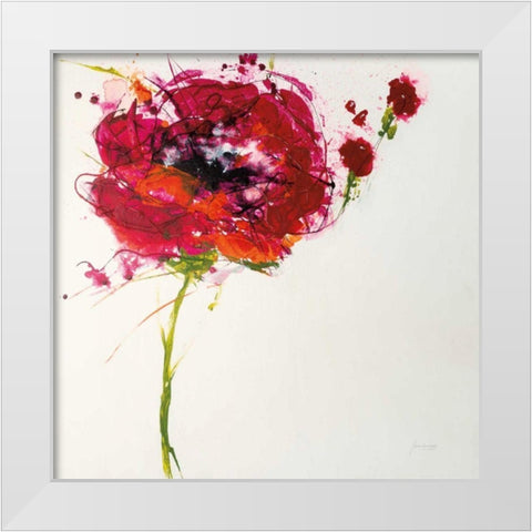 Poppy Master on White White Modern Wood Framed Art Print by Griggs, Jan