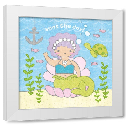Magical Mermaid III White Modern Wood Framed Art Print by Hershey, Moira