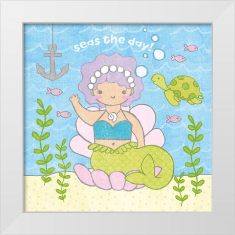 Magical Mermaid III White Modern Wood Framed Art Print by Hershey, Moira