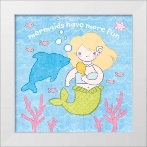 Magical Mermaid IV White Modern Wood Framed Art Print by Hershey, Moira