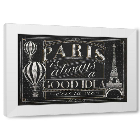 Vive Paris I White Modern Wood Framed Art Print by Penner, Janelle