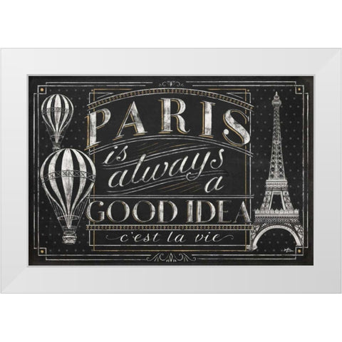 Vive Paris I White Modern Wood Framed Art Print by Penner, Janelle