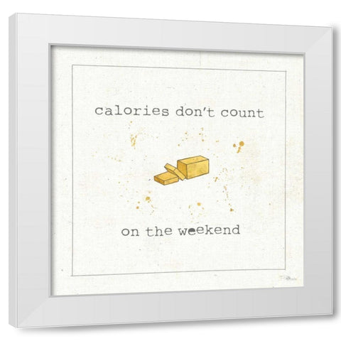 Calorie Cuties I White Modern Wood Framed Art Print by Pela Studio