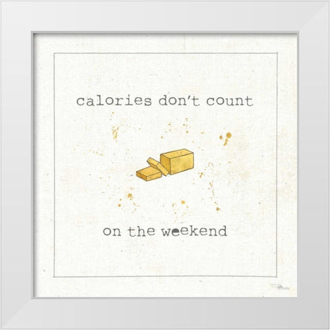 Calorie Cuties I White Modern Wood Framed Art Print by Pela Studio