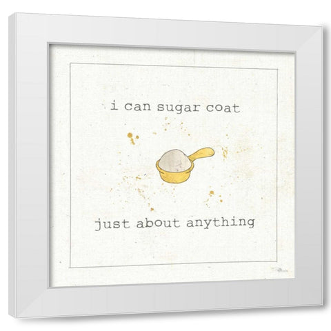 Calorie Cuties V White Modern Wood Framed Art Print by Pela Studio