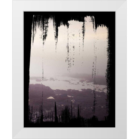 Painted Seaside III on Black White Modern Wood Framed Art Print by Marshall, Laura