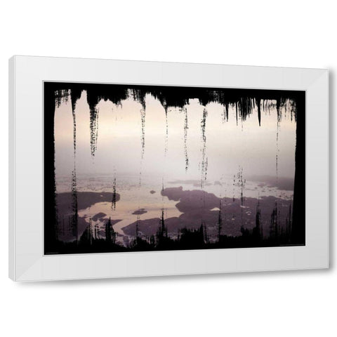 Painted Seaside I on Black White Modern Wood Framed Art Print by Marshall, Laura