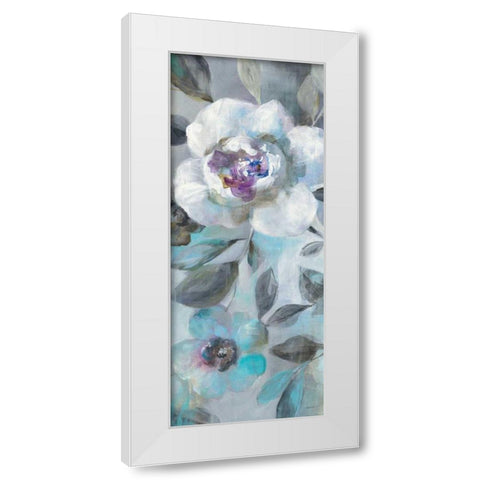 Twilight Flowers II White Modern Wood Framed Art Print by Nai, Danhui