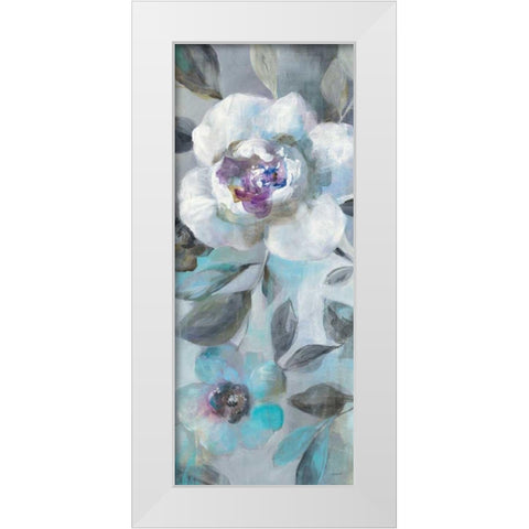 Twilight Flowers II White Modern Wood Framed Art Print by Nai, Danhui