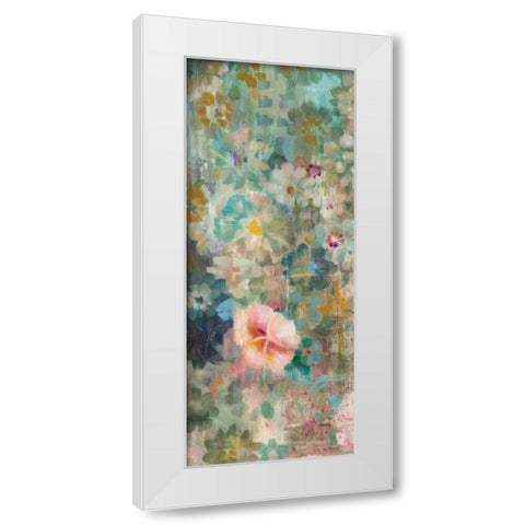 Flower Shower II White Modern Wood Framed Art Print by Nai, Danhui