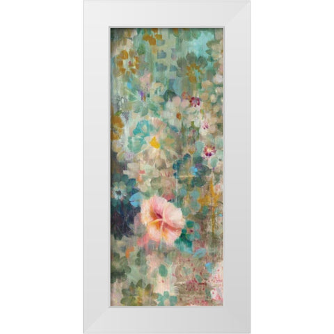 Flower Shower II White Modern Wood Framed Art Print by Nai, Danhui