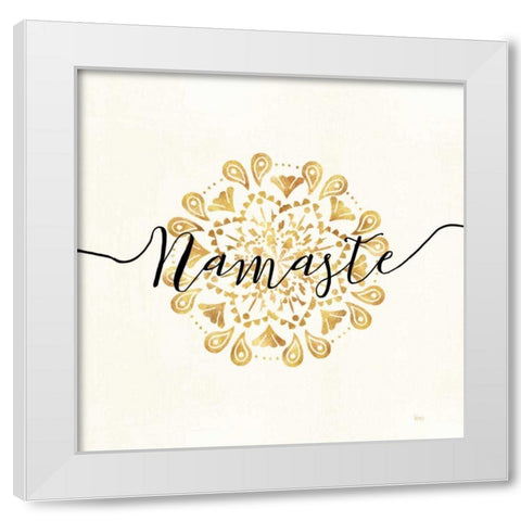 Namaste I White Modern Wood Framed Art Print by Charron, Veronique