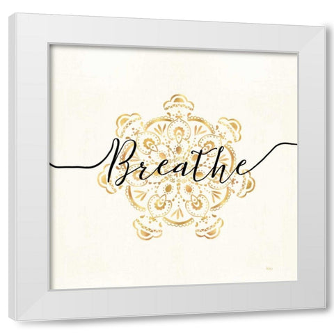 Namaste II White Modern Wood Framed Art Print by Charron, Veronique
