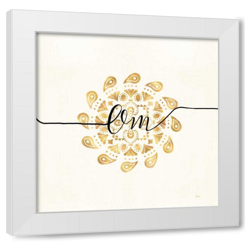 Namaste III White Modern Wood Framed Art Print by Charron, Veronique