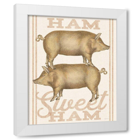 Ham Sweet Ham White Modern Wood Framed Art Print by Schlabach, Sue