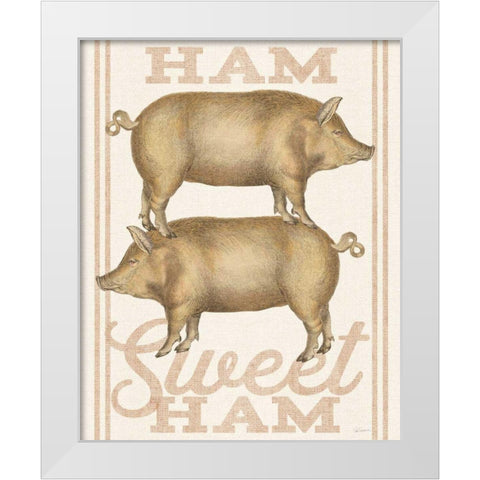 Ham Sweet Ham White Modern Wood Framed Art Print by Schlabach, Sue