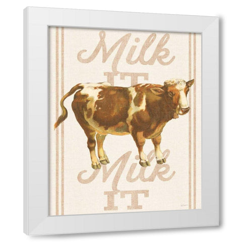 Milk it Milk it White Modern Wood Framed Art Print by Schlabach, Sue