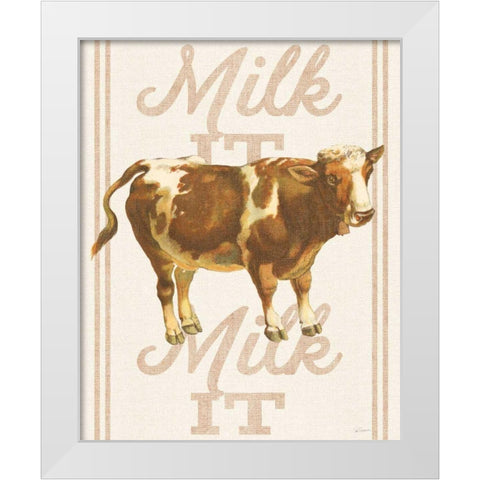 Milk it Milk it White Modern Wood Framed Art Print by Schlabach, Sue