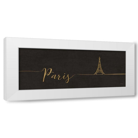 Underlined Cities I Black White Modern Wood Framed Art Print by Charron, Veronique