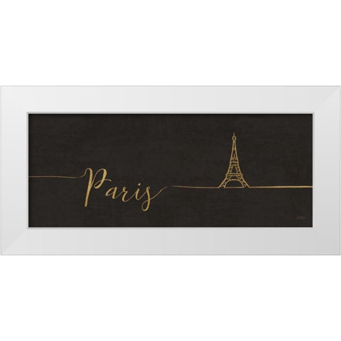 Underlined Cities I Black White Modern Wood Framed Art Print by Charron, Veronique